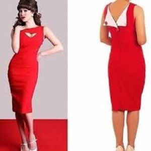 Red retro wiggle dress